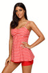 Red White Striped Tankini and Short Set